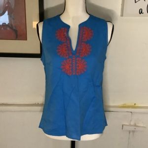 J. Crew Embroidered Sleeveless Top